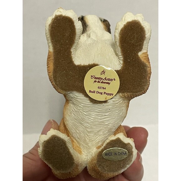 Country Artists Puppies Dog Figurine Bulldog Puppy Hand Painted Home Decor NEW - Picture 12 of 12